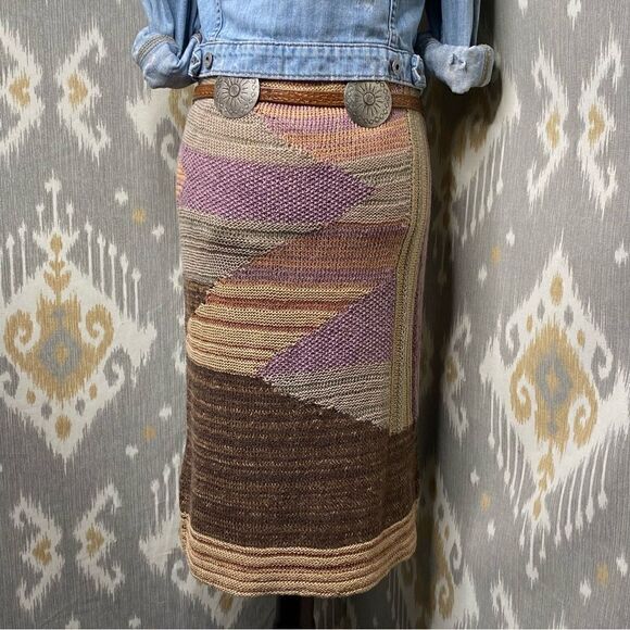 Ralph Lauren Pastel Painted Desert Serape One Shoulder Hand-Knit Dress - Picture 9 of 16